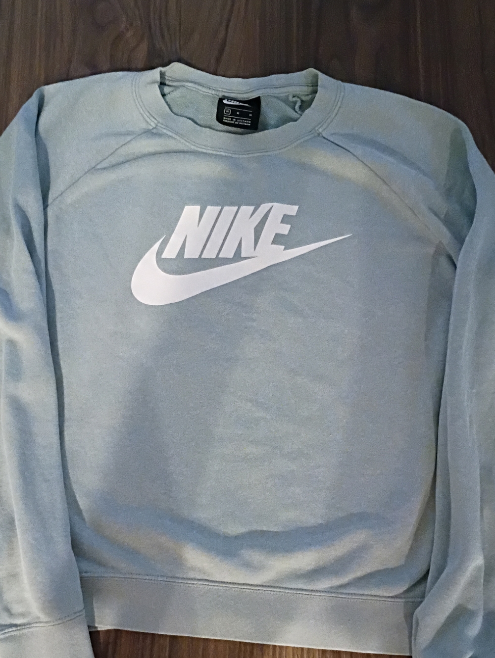 Nike Woman's Crewneck Sweatshirt in Pale Blue with White Logo